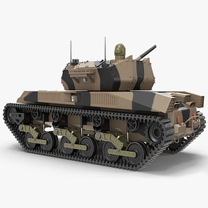 Robotic Electric Tank Camo Rigged for Cinema 4D