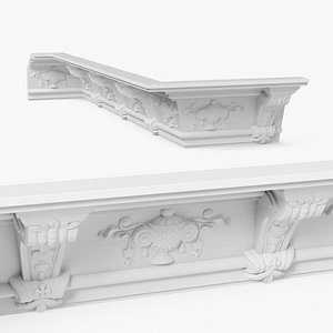 Cornice with Plaster Moldings 3D