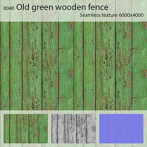 0040 Old green wooden fence