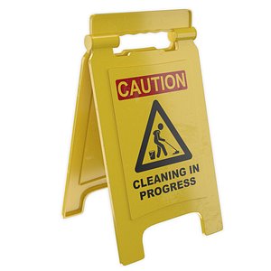 3D Cleaning In Progress Sign