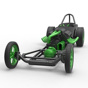 Front engine old school dragster with V8 Version 2 Scale 1 to 25