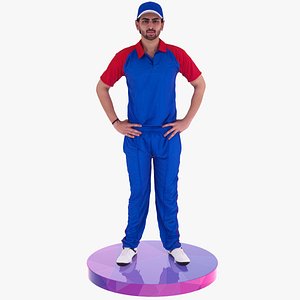 3D Indian Cricketer fielder