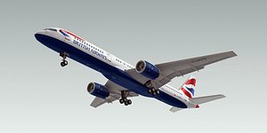 3ds boeing 757-200 plane british airways