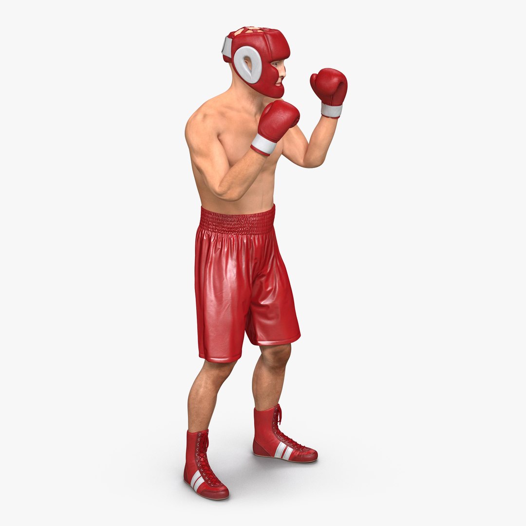 Boxer Man Fighting Pose 3D Model 3D model preview