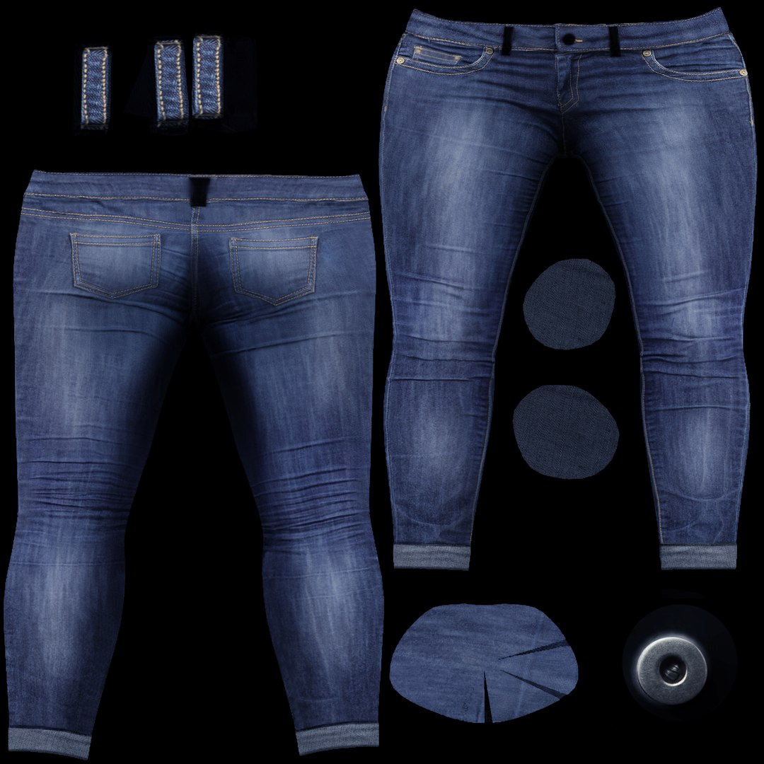 3D Skinny Jeans Model - TurboSquid 1915843