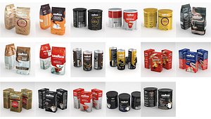 Lavazza cofee products - various types 3D model