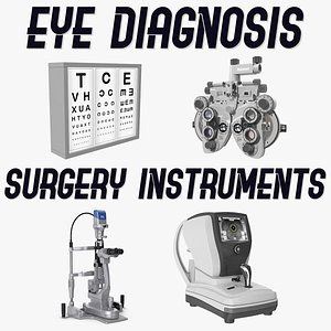 eye diagnosis surgery instruments 3D model