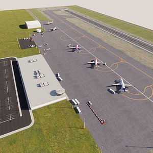 3D airport aircraft vehicle