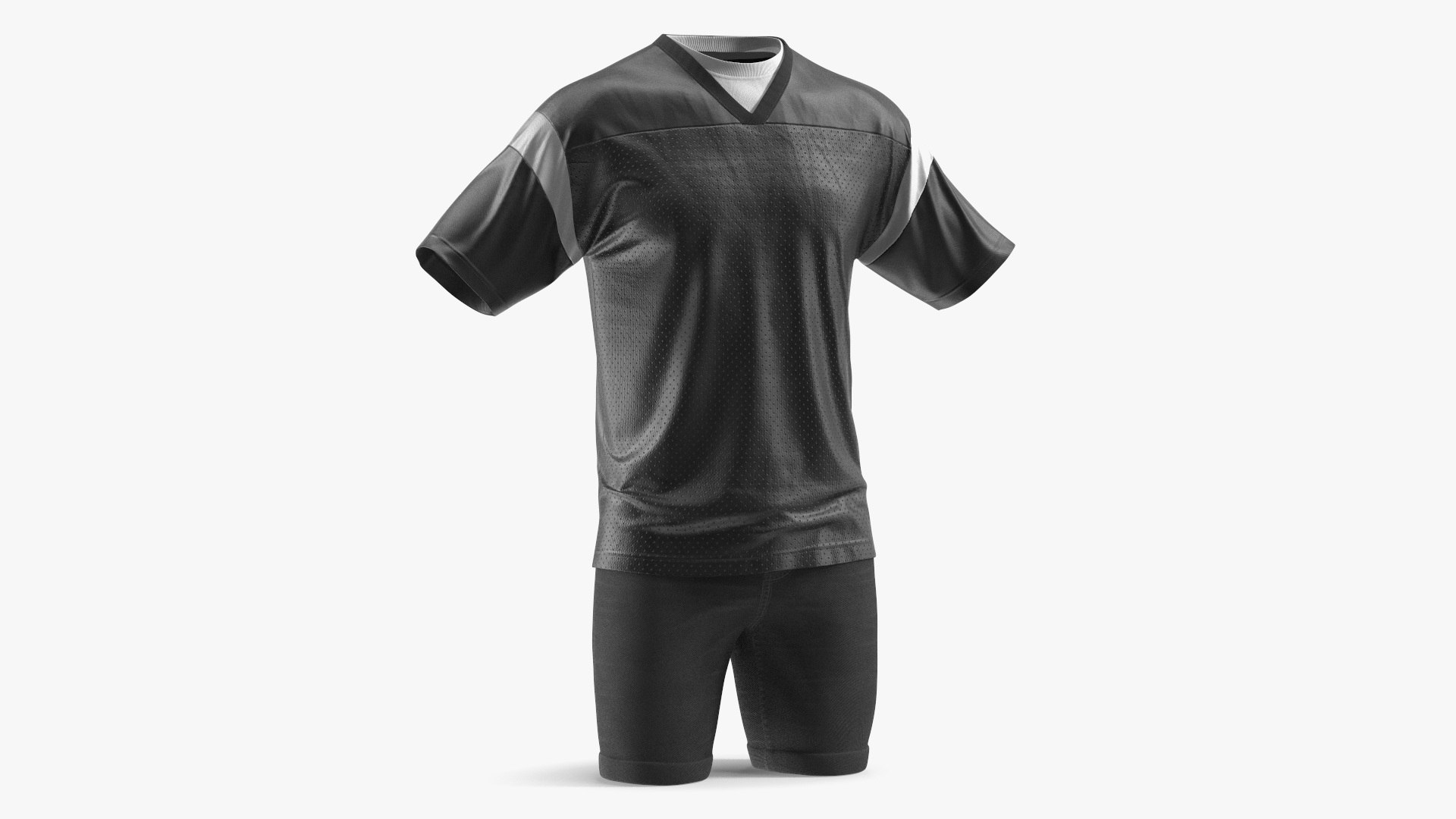 Shorts and Jersey Outfit Black 3D model preview