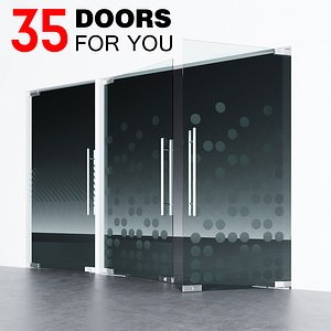 door fitting glass 3D