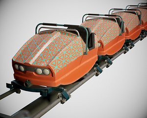 Roller Coaster Cart 02 PBR Game Ready model