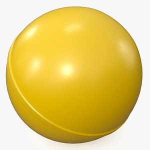 3D Rubber Bouncy Ball Yellow model