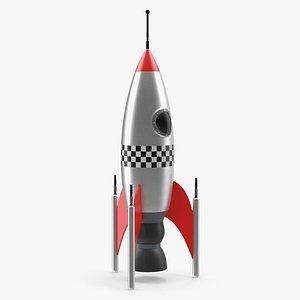 3D vintage toy rocket