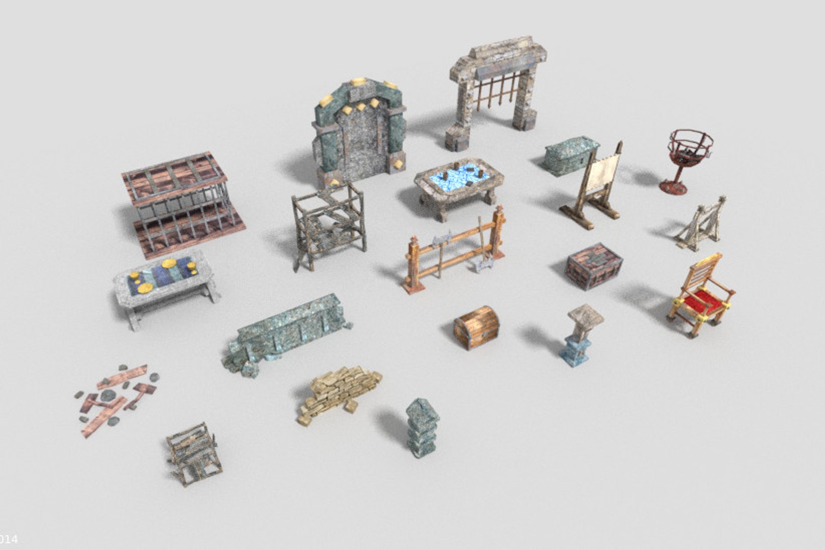Pack 20 Dungeon Props Obj
