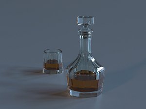 3d model decanter glass liquid