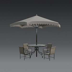 Patio Table - Outdoor Table - set - Low poly