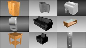 interior pack objects 9 3d obj
