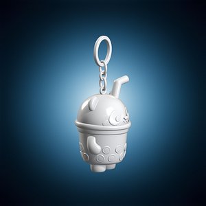 3D model Chibi Panda Boba Cup Keychain 3D Print Model