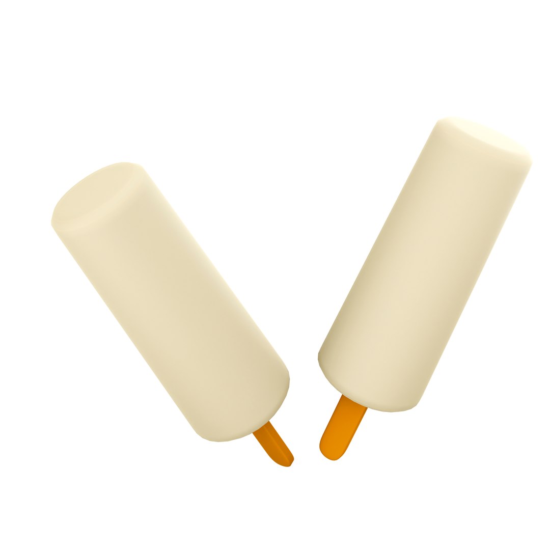3D 3d Two Vanilla Popsicles Icon - TurboSquid 2056567