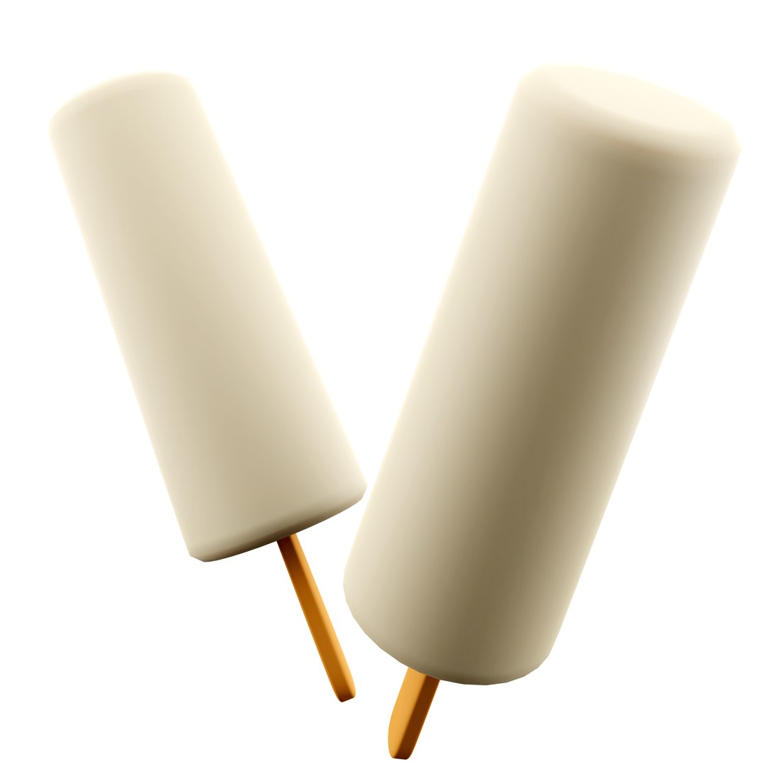 3D 3d Two Vanilla Popsicles Icon - TurboSquid 2056567