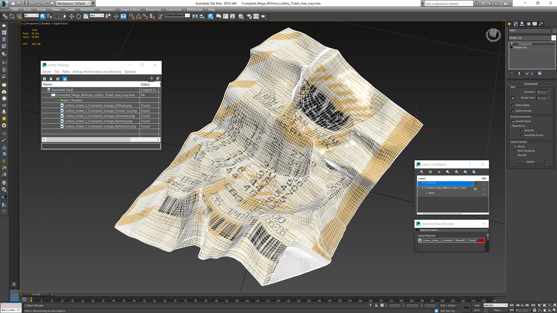3D model Crumpled Mega Millions Lottery Ticket - TurboSquid 2025453