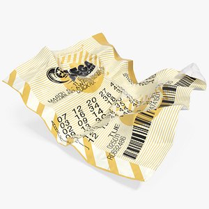3D model Crumpled Mega Millions Lottery Ticket