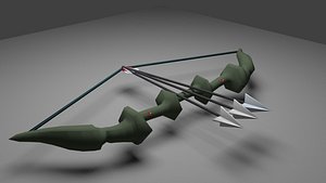 3D Lowpoly Bow And Arrow
