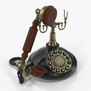 3D antique 1920s telephone phones