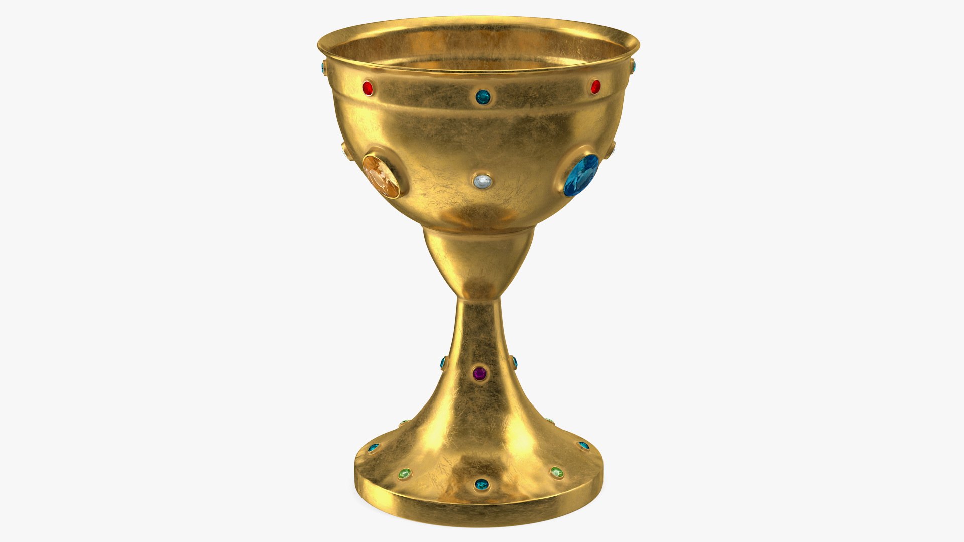 Antique Jeweled Gold Goblet 3D model preview