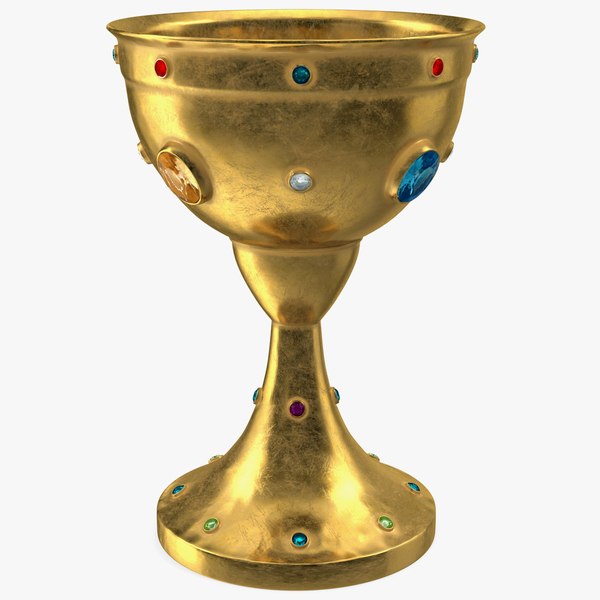 antique jeweled gold goblet 3D