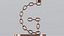 Alphabet G Bronze Chain Candleholder 3D Model True PBR Renders Zero Cleanup UVs 4K PBR Textures 3D model
