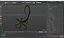 Mythical Sea Leviathan Serpent Form Black Rigged for Cinema 4D