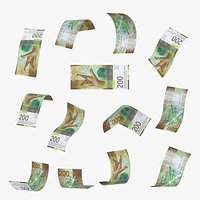 Switzerland Swiss 200 Francs Falling Notes