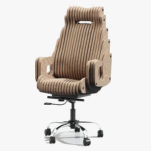 3D Parametric Wooden Office Chair model