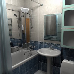 3d bath toilet model