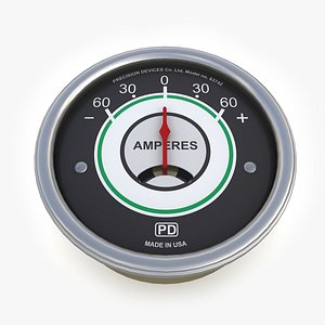 3d model vintage ammeter 06