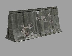 worn traffic divider 3d model