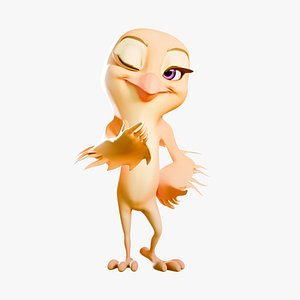 3D Cartoon Yellow Canary - Rigged Stylized Bird 7 Birds Series