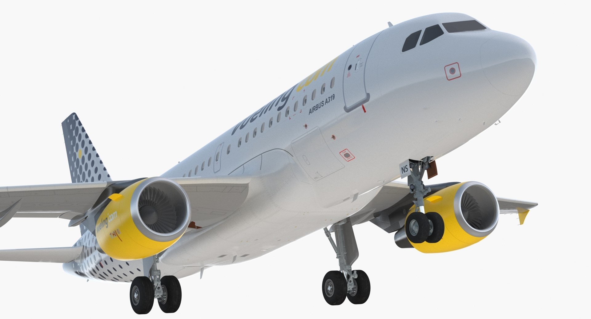 Airbus A319 Vueling Airlines Rigged 3D Model 3D model preview