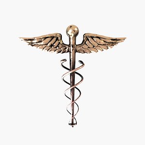 caduceus - medicine staff symbol model