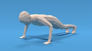 Low Poly Kid Push Up 3D model