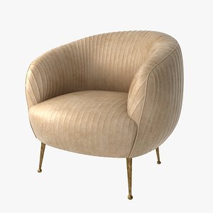 3d model of chair leather souffle
