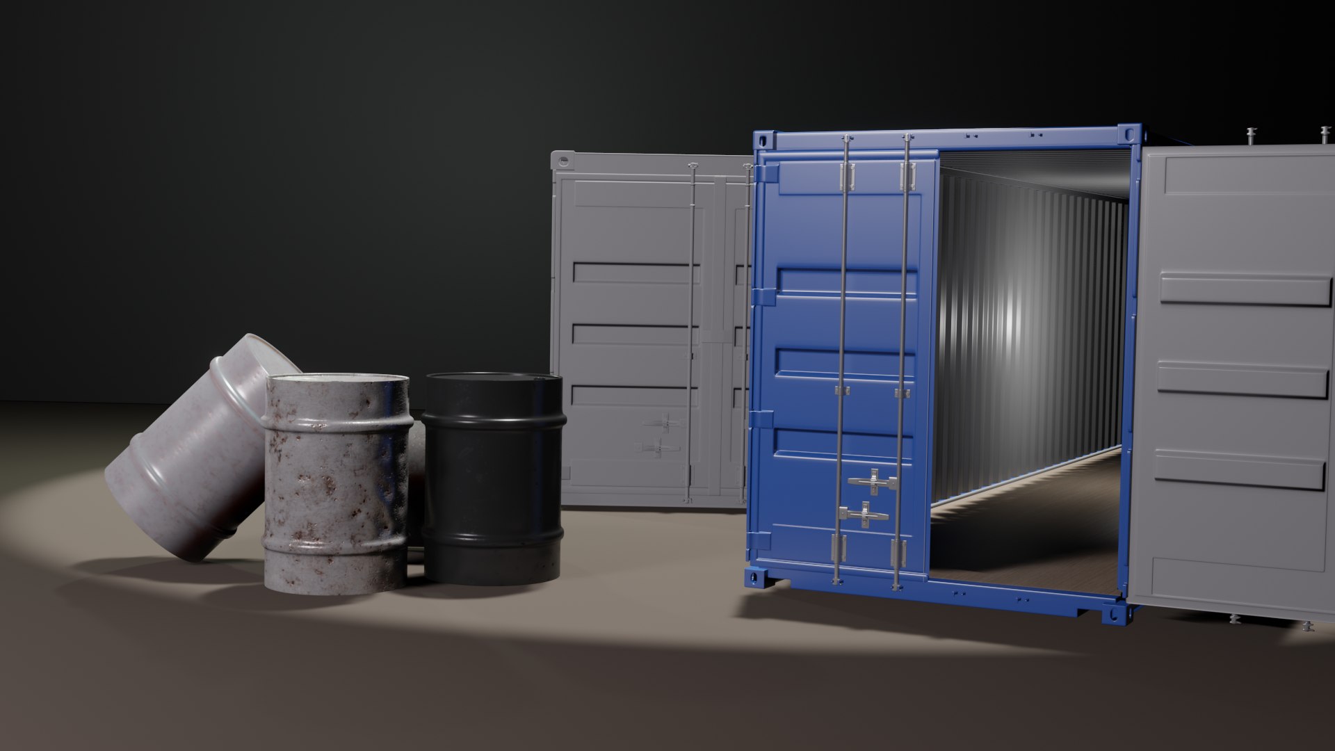 Container And Barrel 3D - TurboSquid 1806803