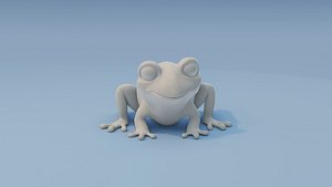 3D Cartoon Frog Animated and Rigged Base Mesh 3D Model