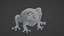Modelo 3D de malla base animada y montada de rana de dibujos animados