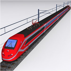 3D etr 500 frecciarossa italian electric high speed passenger train