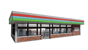 Japanese Convenience Store Interior and Exterior - Konbini Environment 3D model