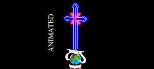 animated neon cross sign