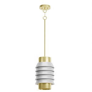 Aged Brass and White Nyx Modern Pendant 3D model