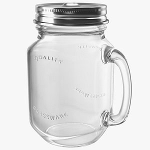 3D Glass Sipper Drinking Jar